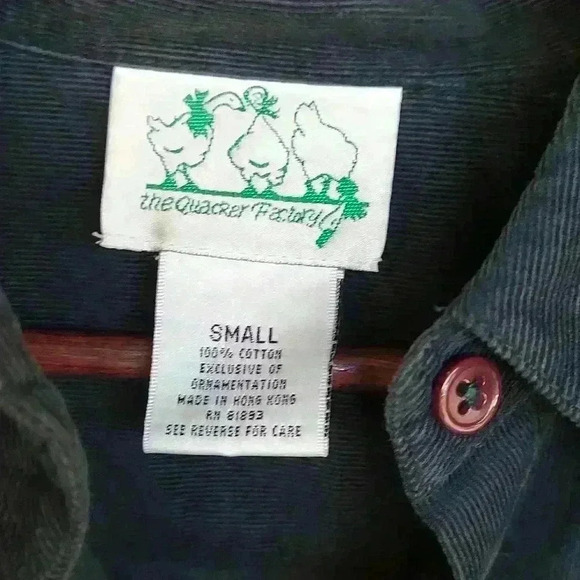 Quacker Factory Dark Green Corduroy Button-Down Shirt - Picture 5 of 5